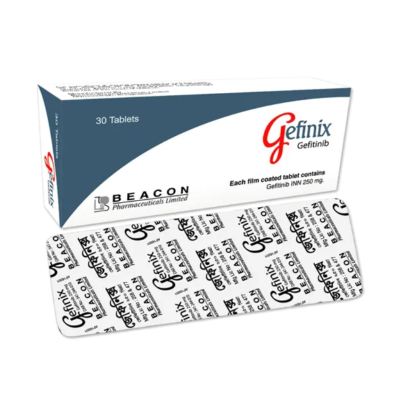 Beacon Gefinix 250 mg Gefitinib Original Packaging Beacon Gefinix 250 mg gefitinib tablets original box and blister pack
