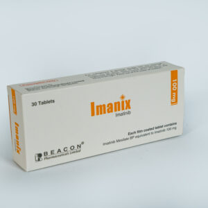 Original Beacon Pharmaceuticals Imanix 100 mg imatinib tablet box, 30 tablets