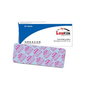 Beacon Leukin 50 mg mercaptopurine tablets official packaging