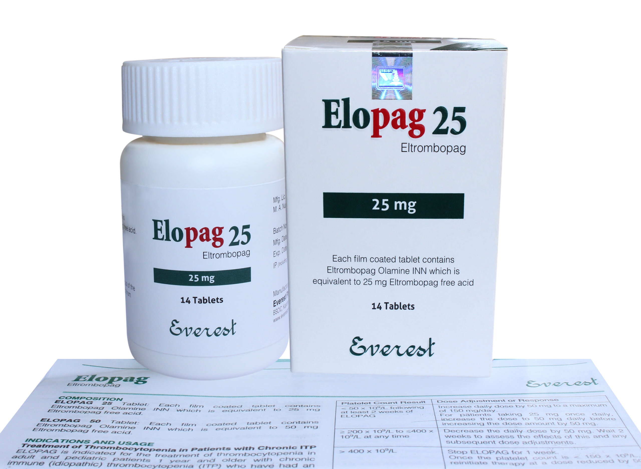 Elopag 25 mg Eltrombopag Everest Official Product Photo Authentic Elopag 25 mg Eltrombopag Everest medicine packaging