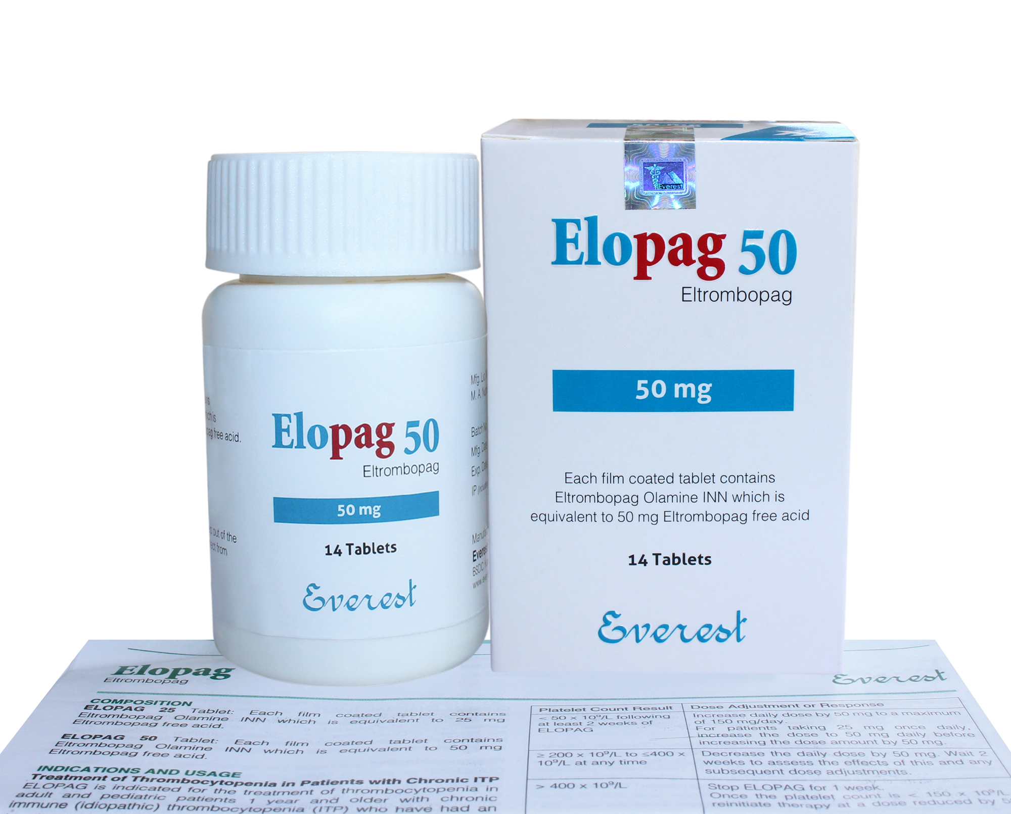 Elopag 50 mg Eltrombopag Everest Official Product Photo Authentic Elopag 50 mg Eltrombopag Everest medicine packaging