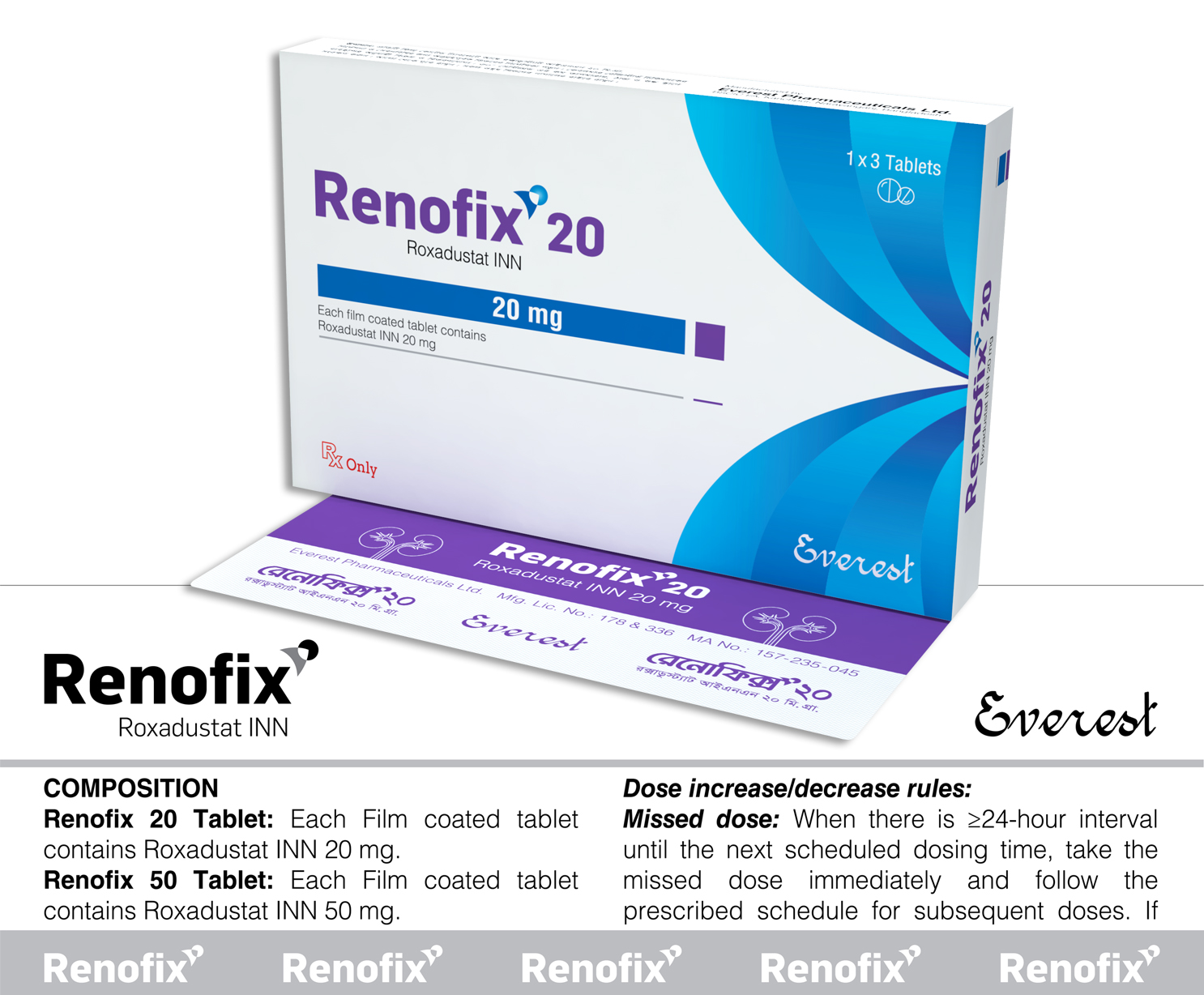 Everest Renofix 20 mg packaging Everest Renofix 20 mg packaging
