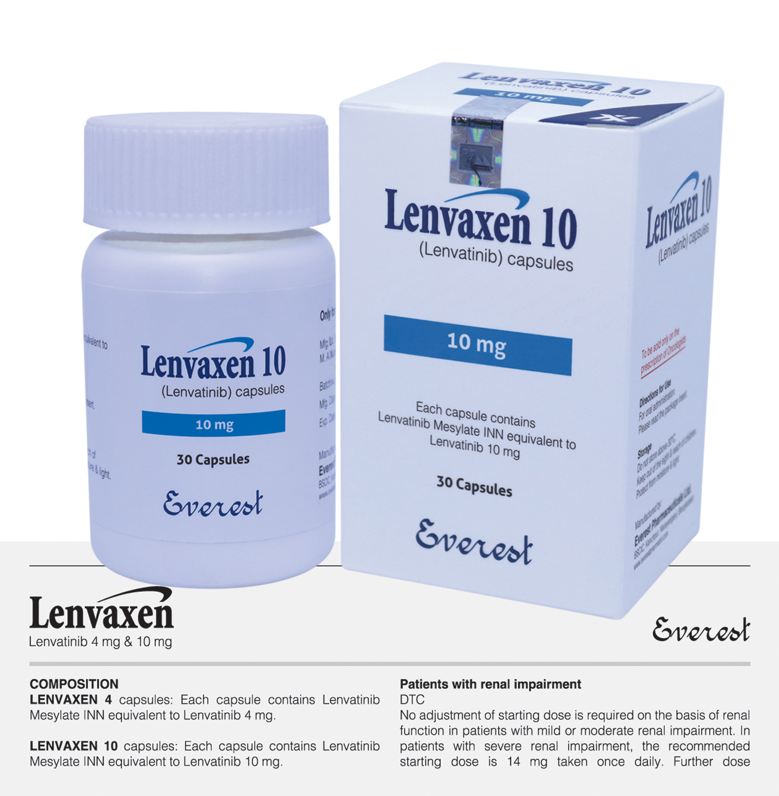 Lenvaxen 10 mg Lenvatinib Everest Official Product Photo Authentic Lenvaxen 10 mg Lenvatinib Everest medicine packaging