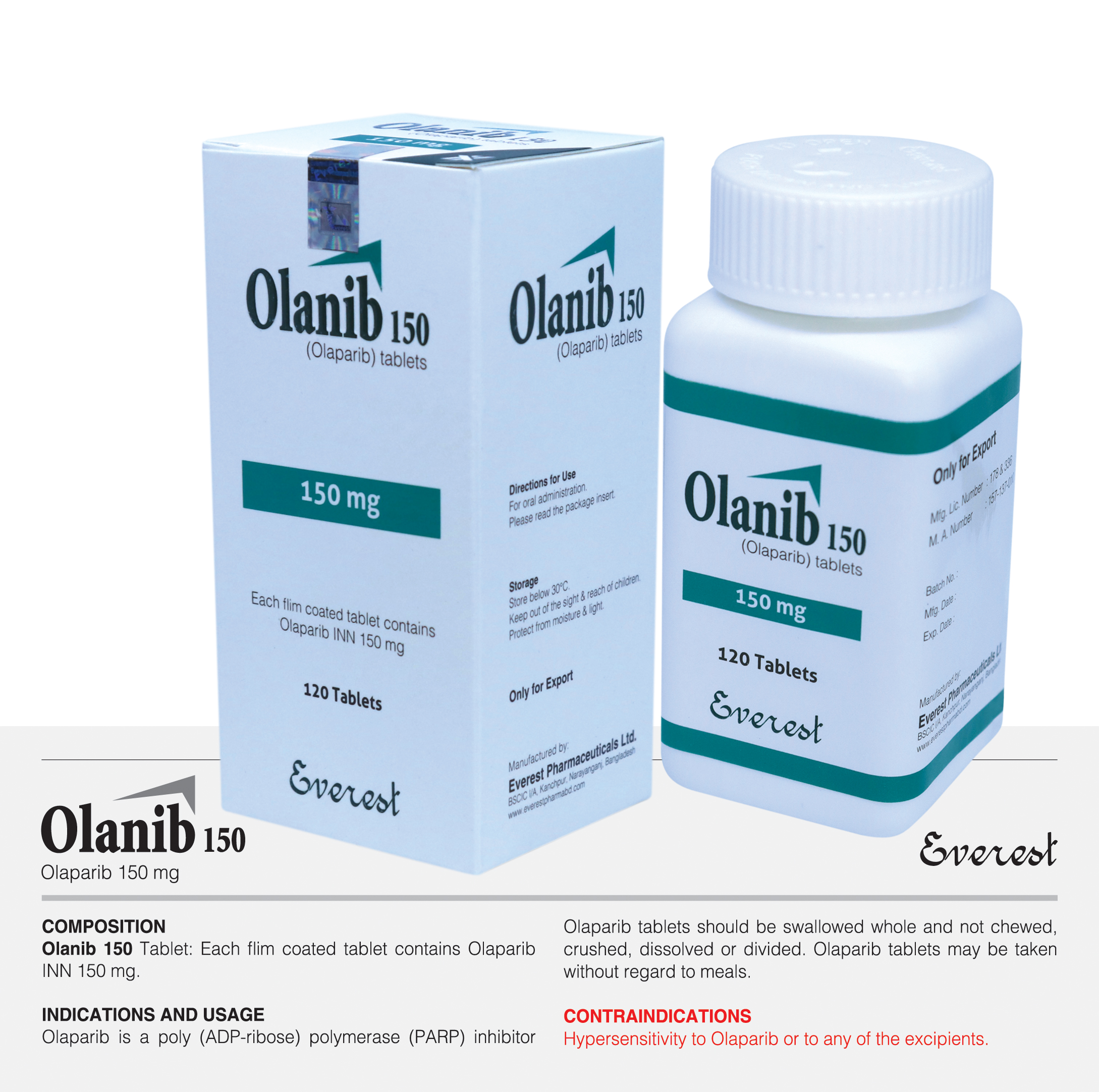 Olanib 150 mg Olaparib Everest Official Product Photo Authentic Olanib 150 mg Olaparib Everest medicine packaging