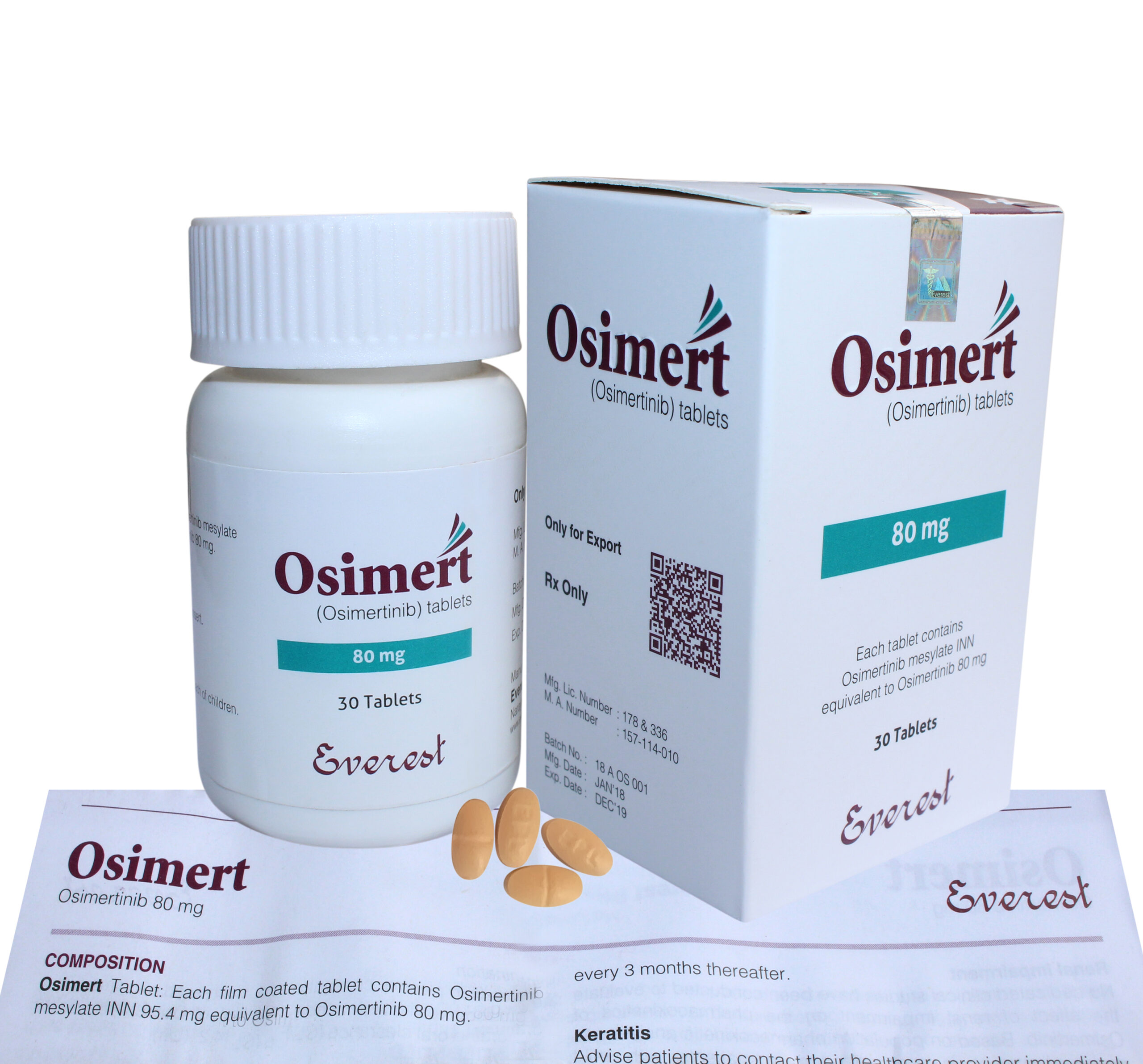 Osimert 80 mg Osimertinib Everest Official Packaging Everest Pharmaceuticals Osimert 80 mg Osimertinib original packaging